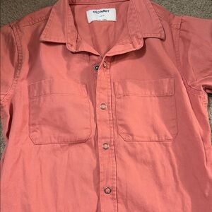 Old Navy Boys Summer Coral Button-Up Shirt 6/7 NWOT
